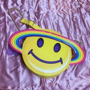 Loungefly x Lisa Frank Yellow Smiley Face Rainbow Bag NWT